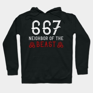 667 Neighbor of the Beast I Satanic Halloween  design Hoodie